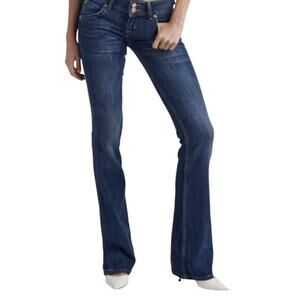 Hudson Size 14 32x34 Signature Bootcut Jeans Mid-Rise Dark Wash Designer Flap
